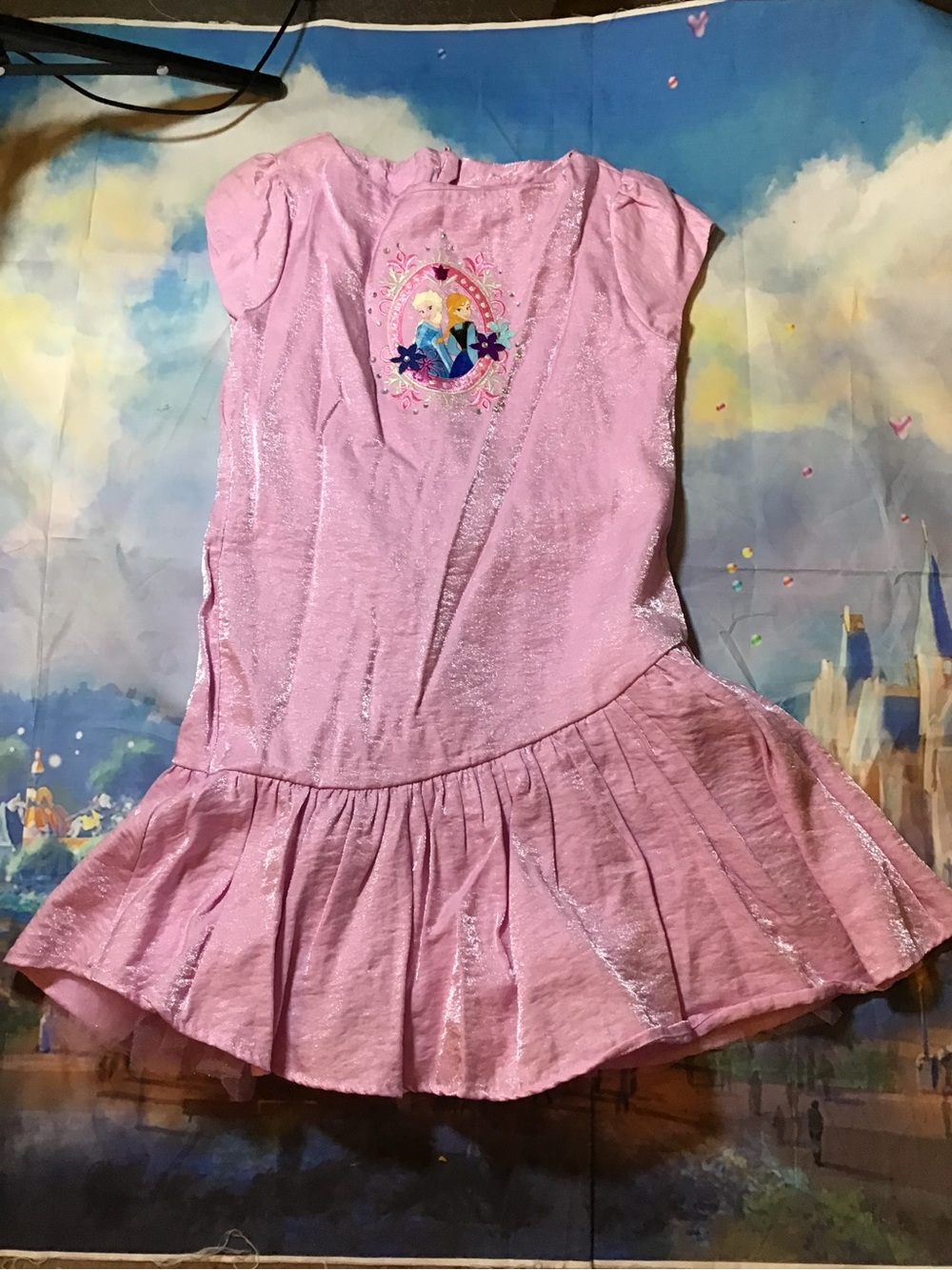 Disney store frozen Anna + Elsa sparkly dress size 7/8